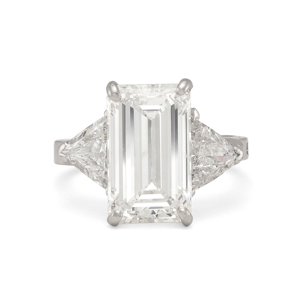 Stunning GIA 6.23-carat G/SI2 Emerald Cut Diamond Ring