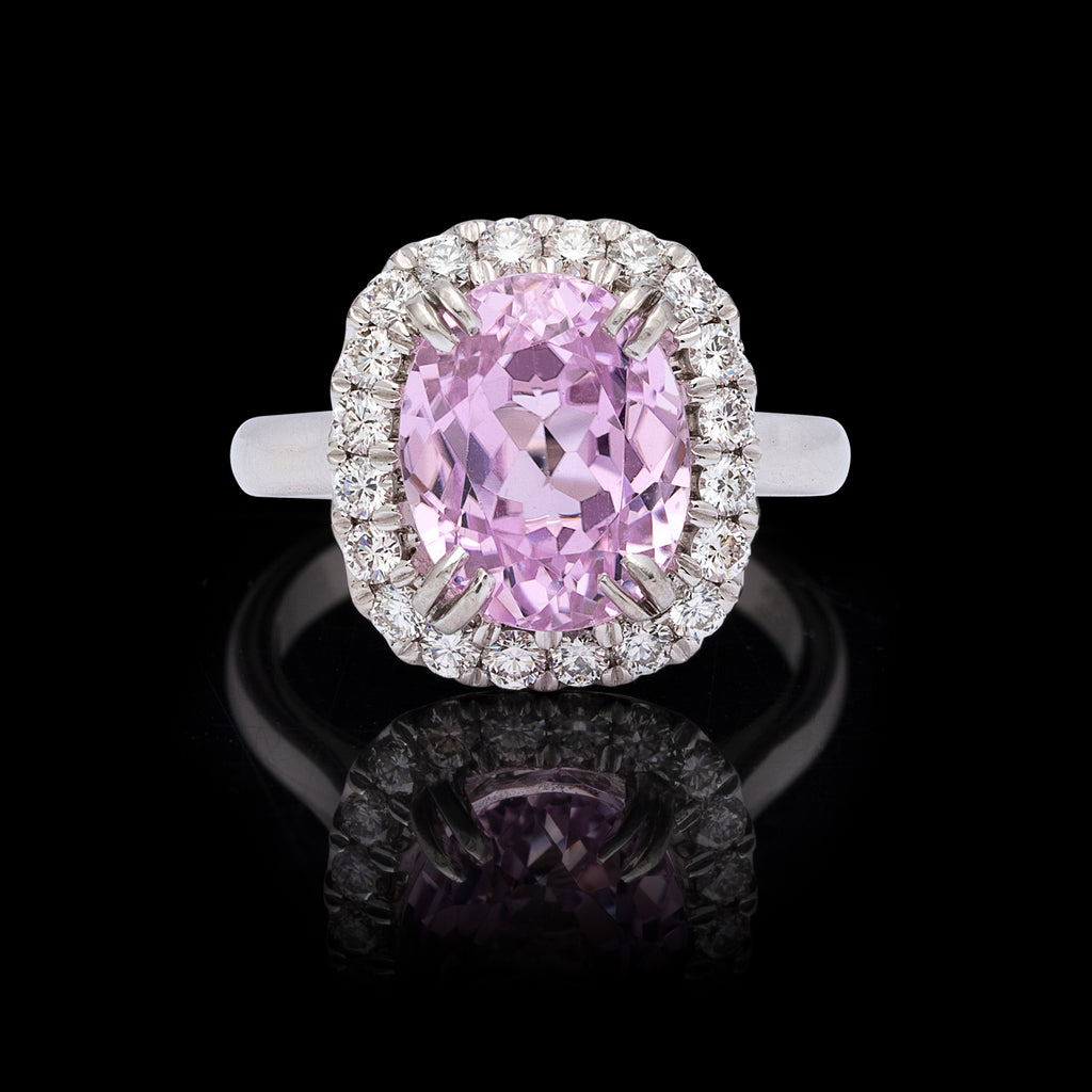 Kunzite & Diamond Ring