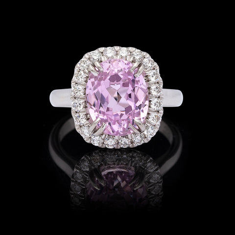 Kunzite & Diamond Ring
