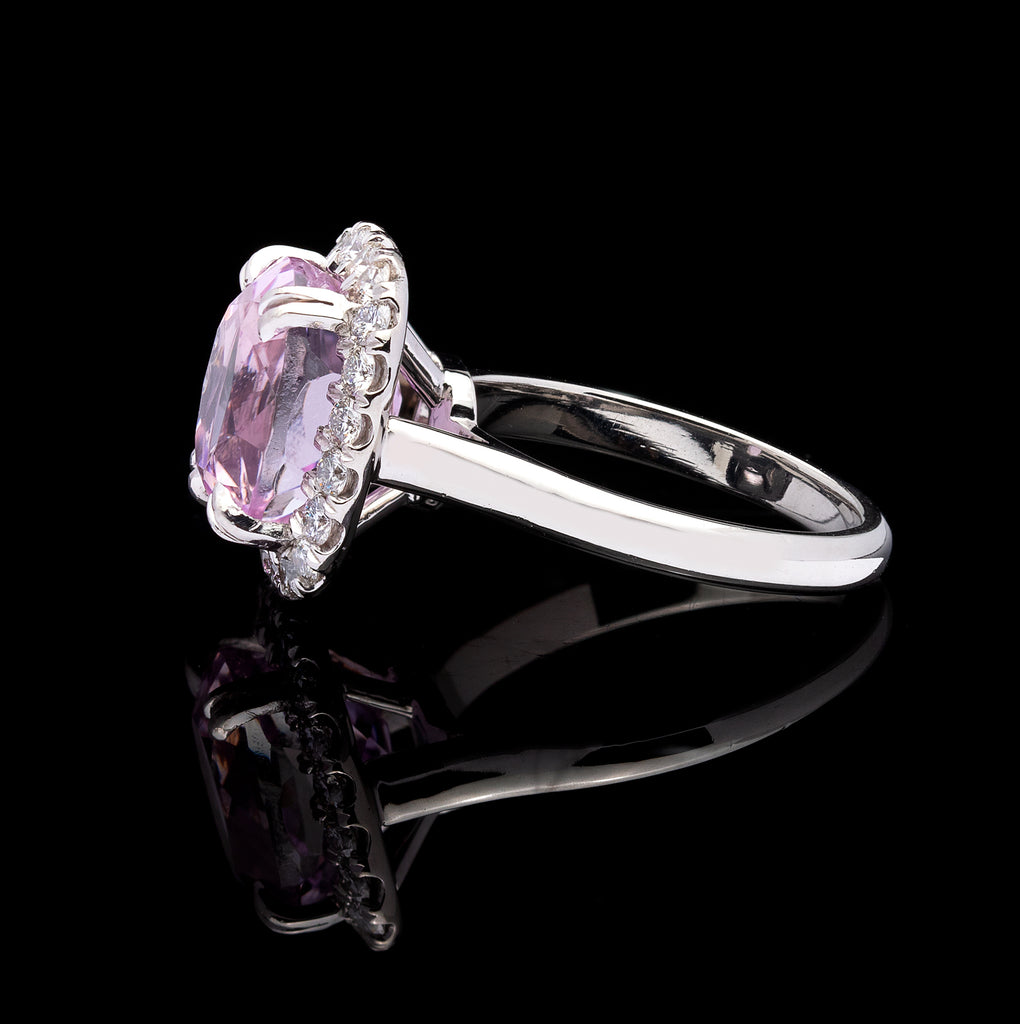 Kunzite & Diamond Ring