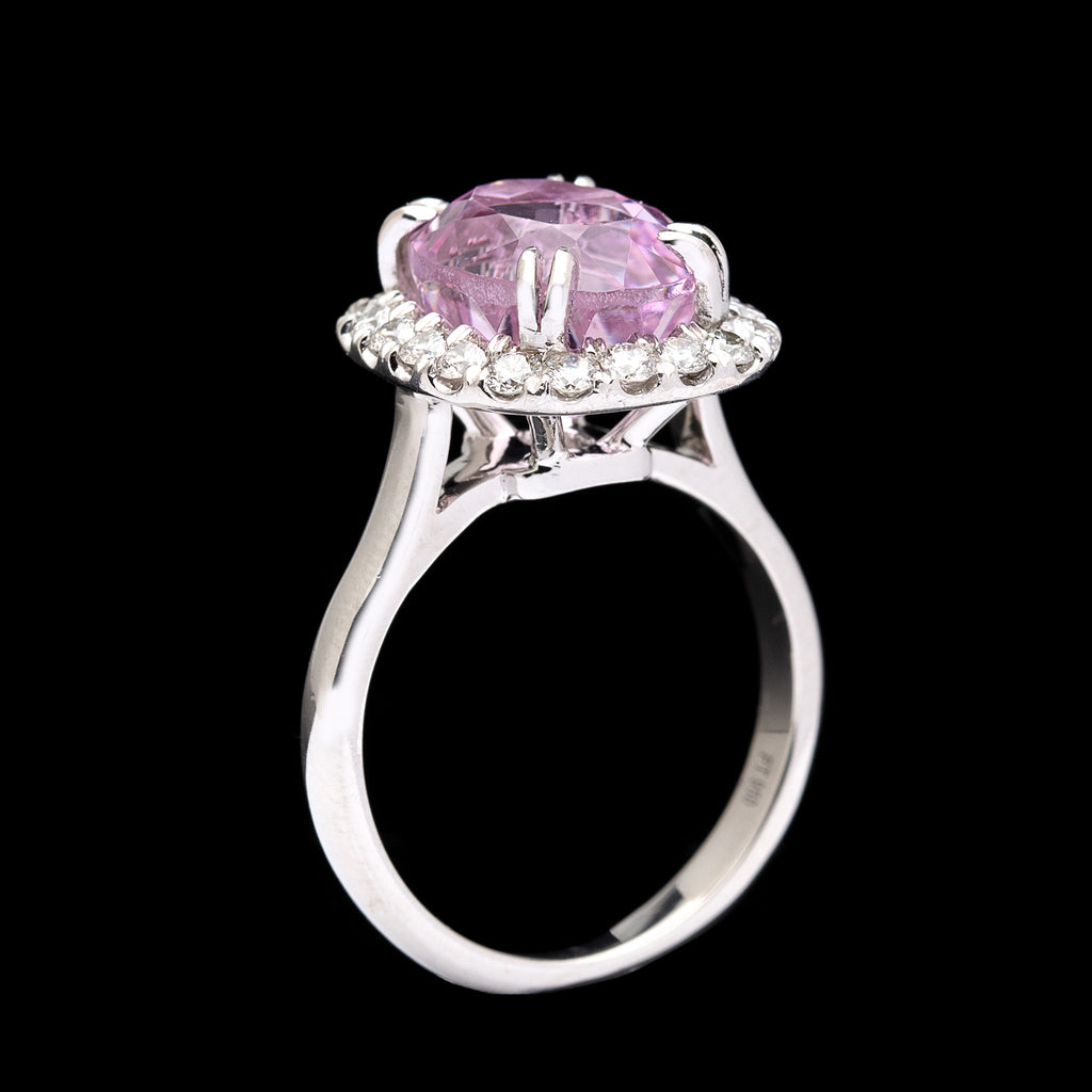 Kunzite & Diamond Ring