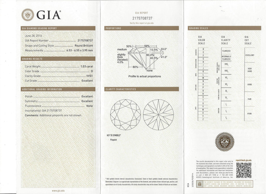 GIA 1.03-ct. D/VVS2 Round Brilliant-Cut Loose Diamond