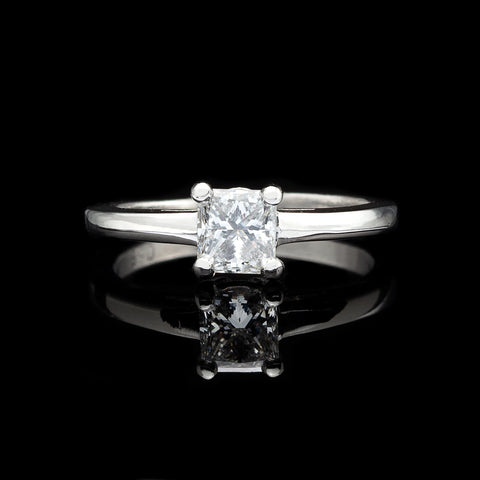 Princess-Cut Diamond Solitaire Ring