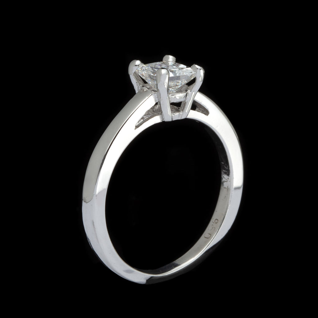 Princess-Cut Diamond Solitaire Ring