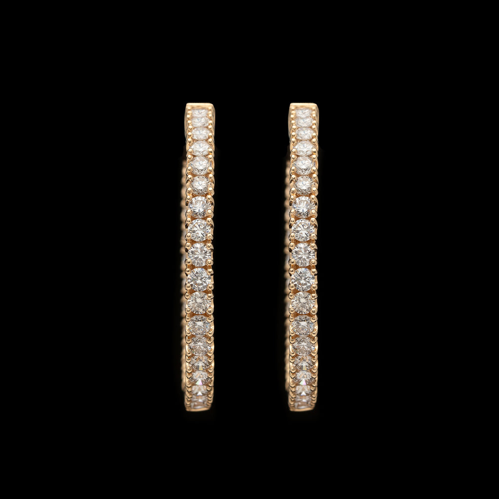 Inside/Out 3.00 Carat Diamond Hoop Earrings