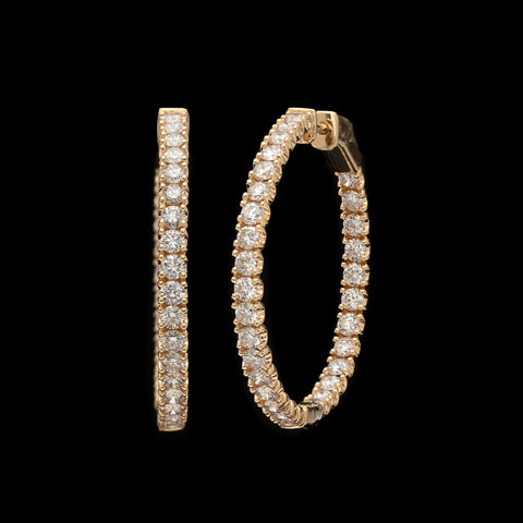 Inside/Out 3.00 Carat Diamond Hoop Earrings