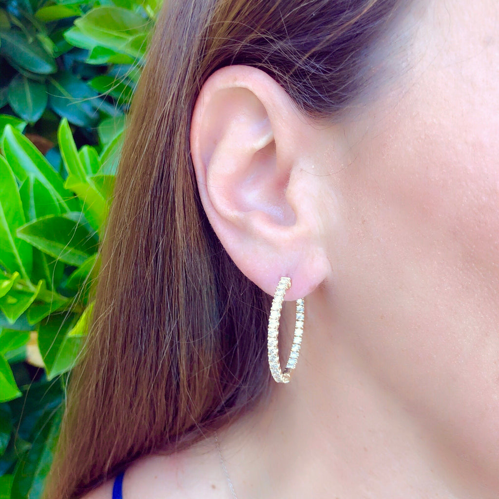 Inside/Out 3.00 Carat Diamond Hoop Earrings