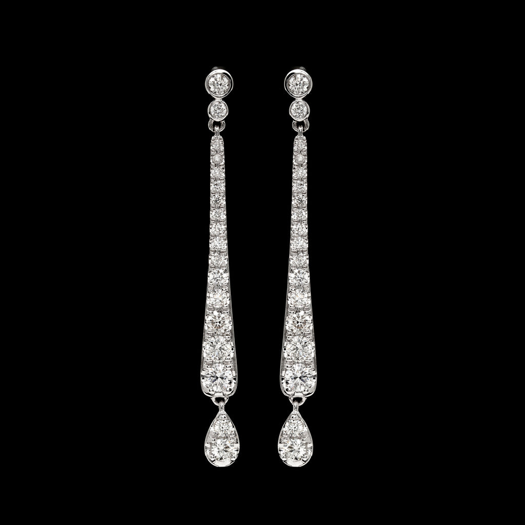 Diamond & White Gold Drop Earrings