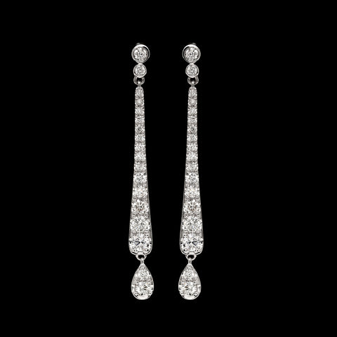Diamond & White Gold Drop Earrings