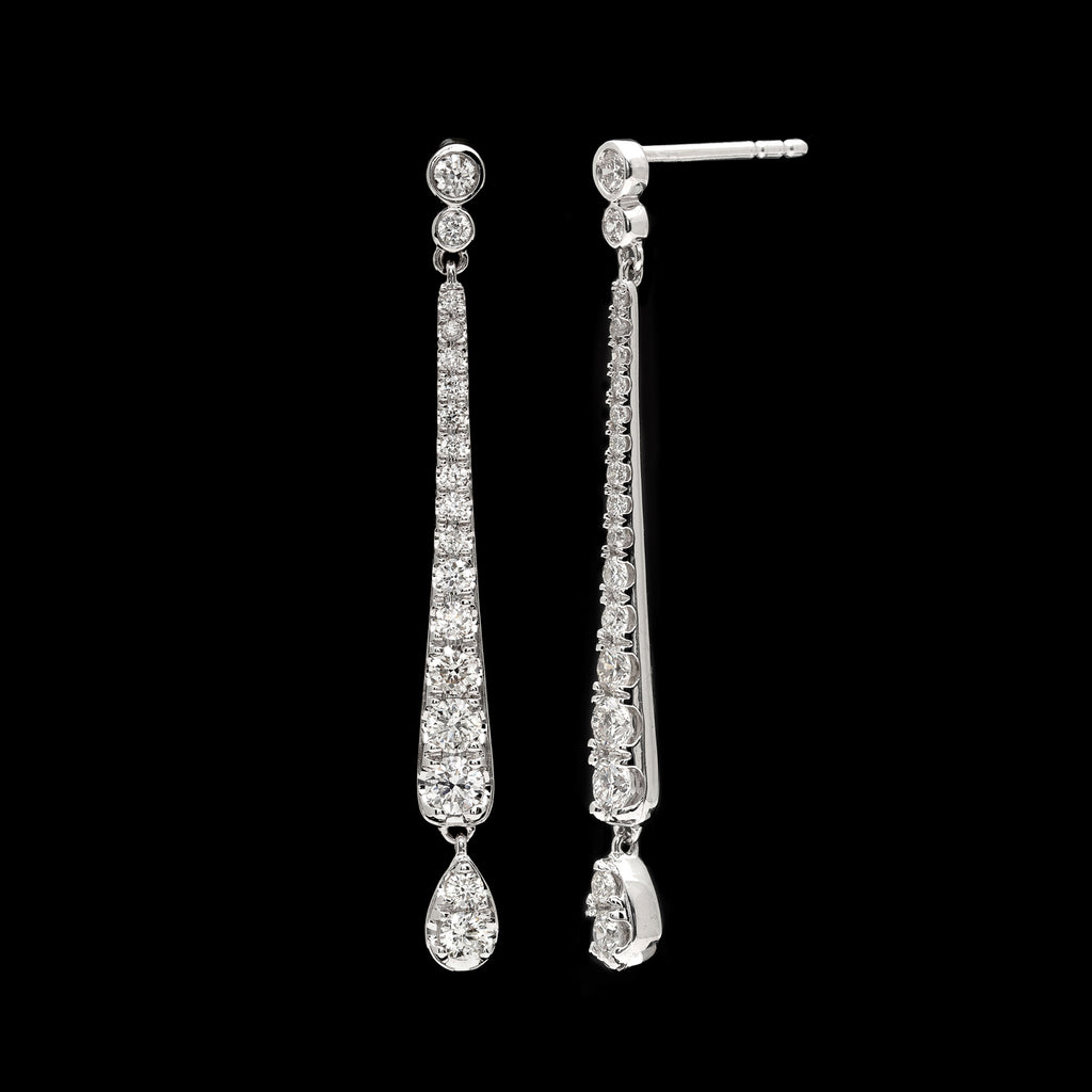 Diamond & White Gold Drop Earrings