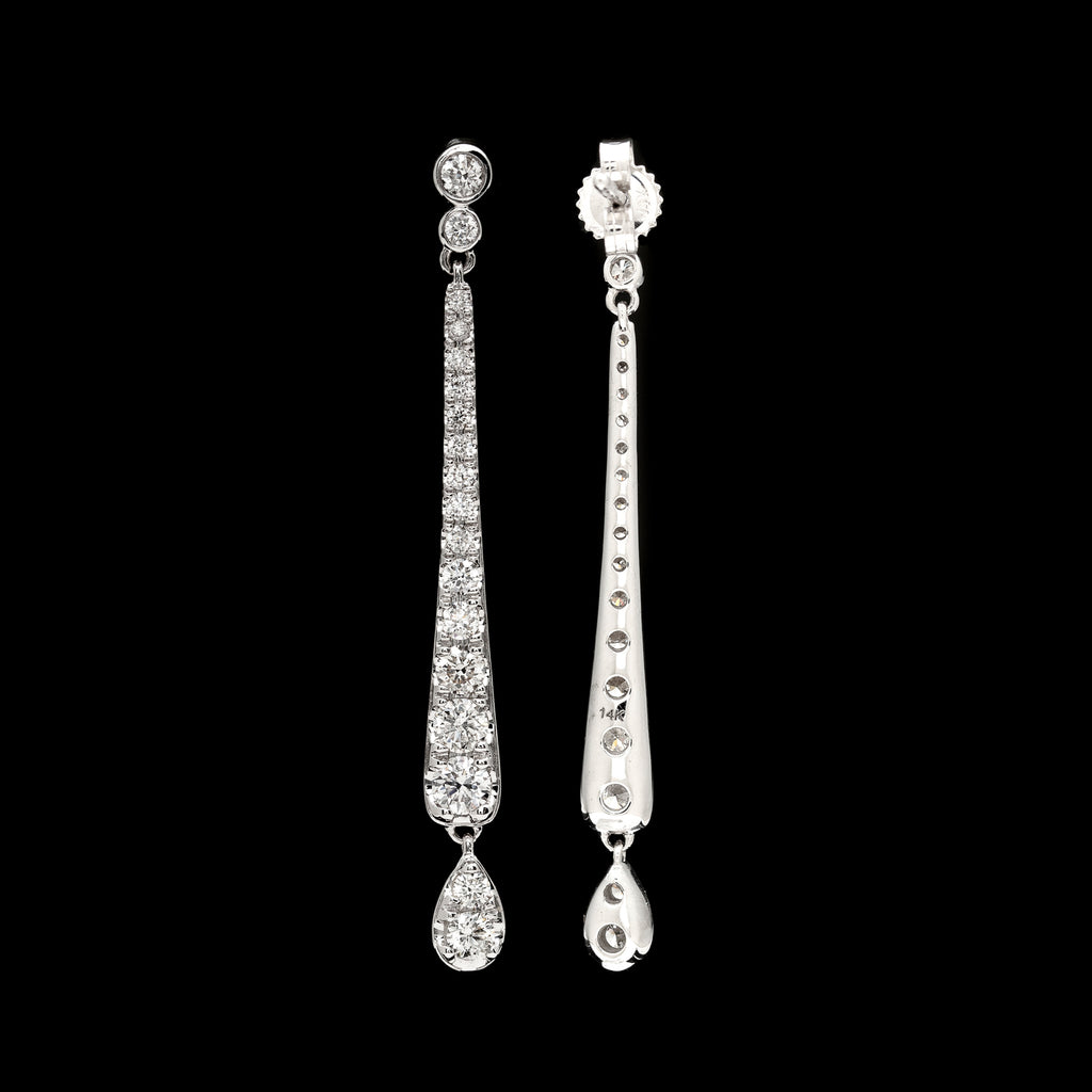 Diamond & White Gold Drop Earrings