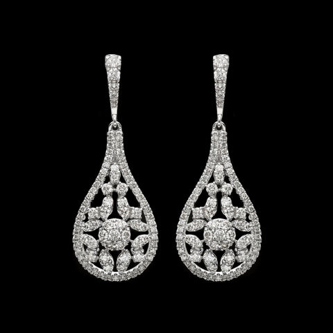 Diamond & 14k White Gold Drop Earrings