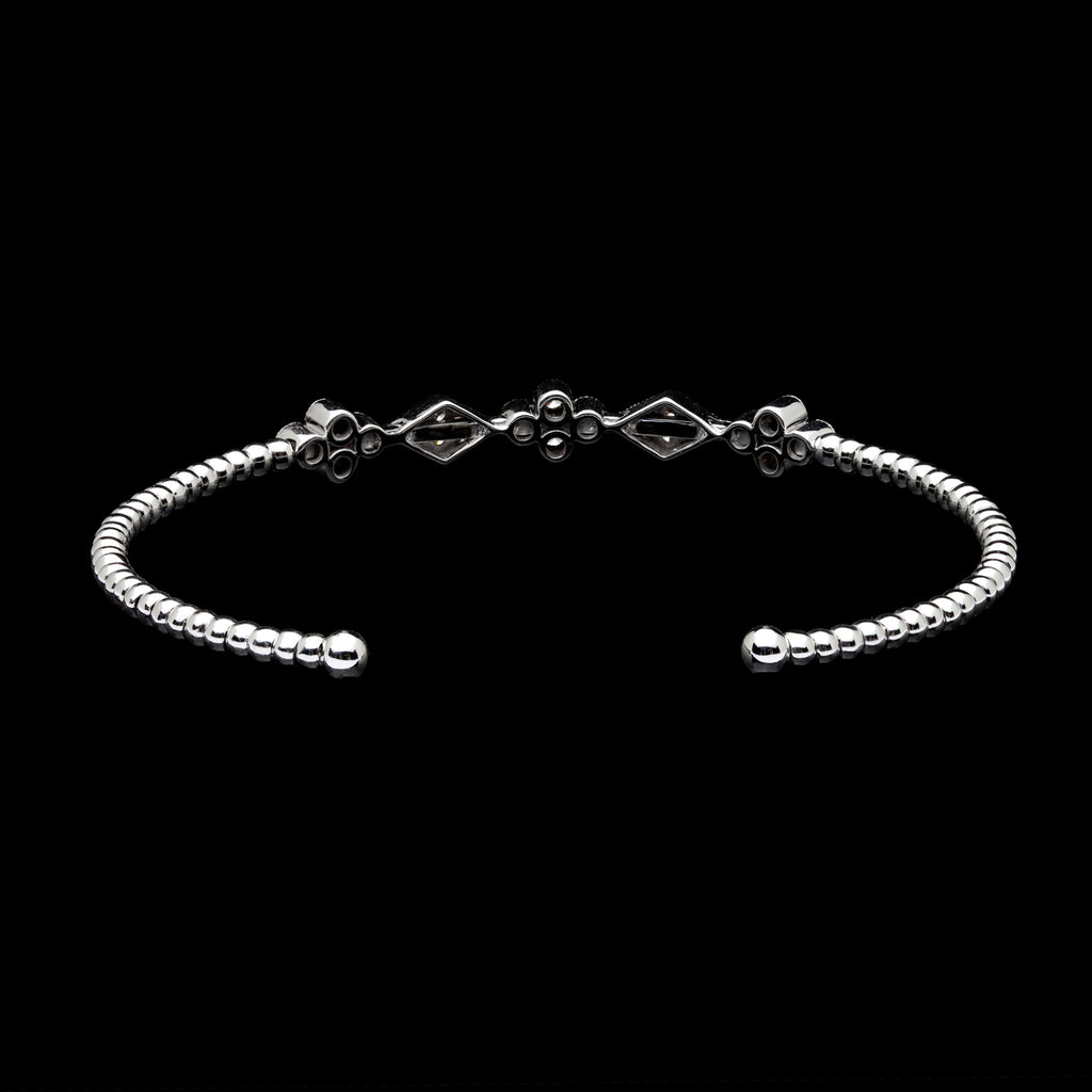 Diamond & 14k White Gold Cuff Bracelet