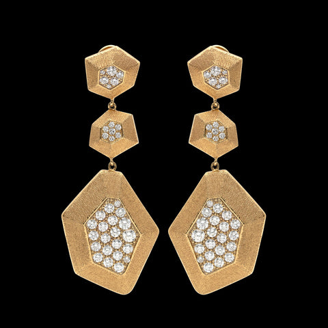 Diamond & Gold Earrings by Mimi So