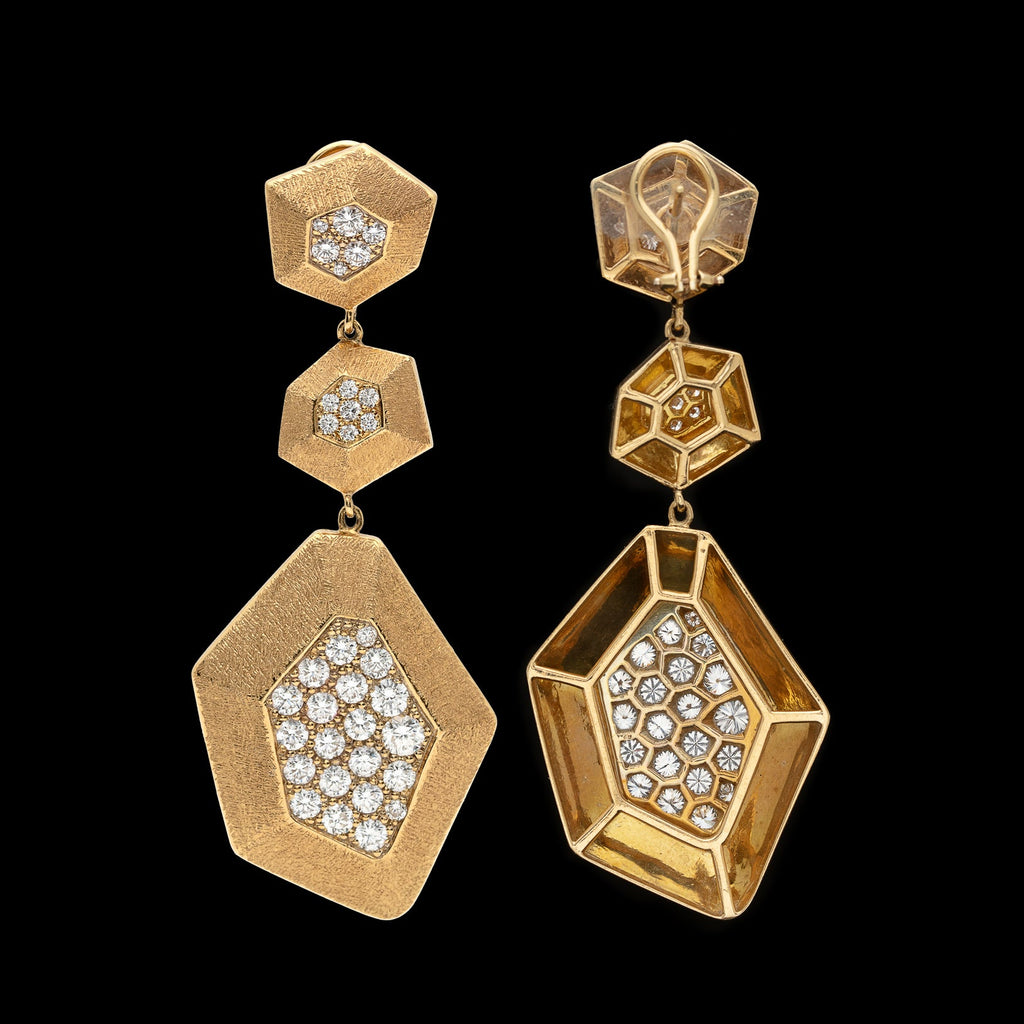 Diamond & Gold Earrings by Mimi So