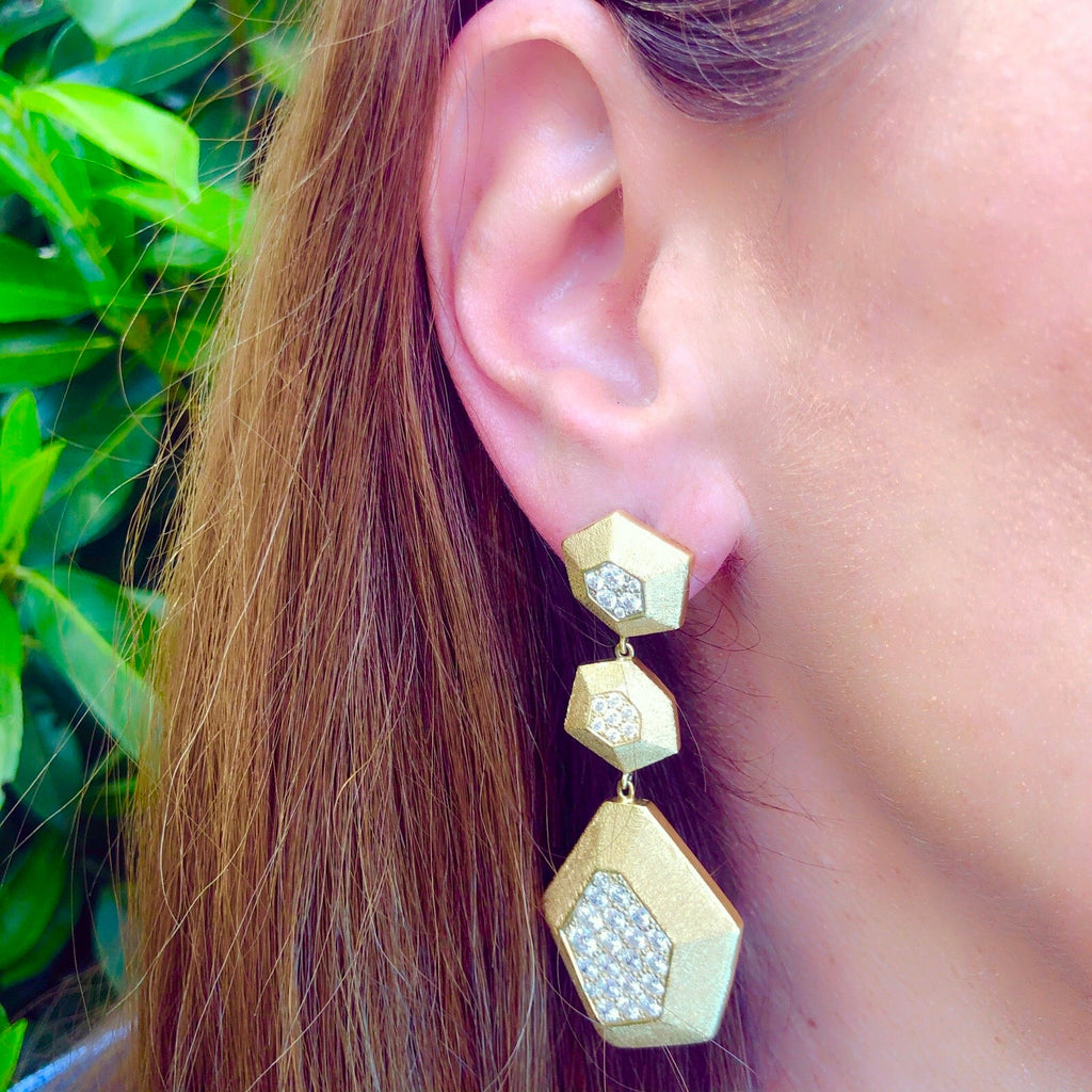 Diamond & Gold Earrings by Mimi So
