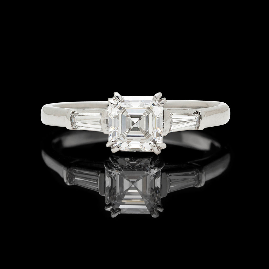 GIA F/VS2 Asscher-Cut Diamond & Platinum Ring