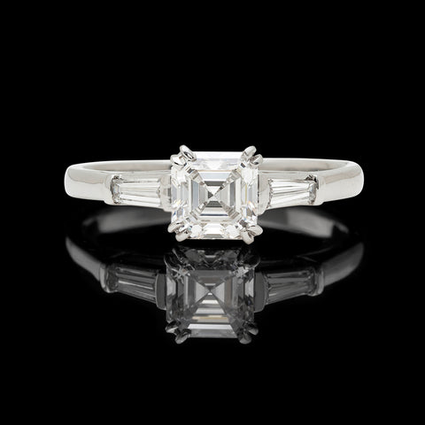GIA F/VS2 Asscher-Cut Diamond & Platinum Ring