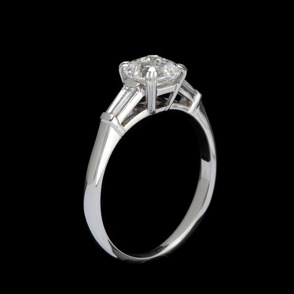 GIA F/VS2 Asscher-Cut Diamond & Platinum Ring