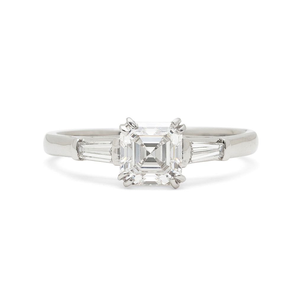 GIA F/VS2 Asscher-Cut Diamond & Platinum Ring