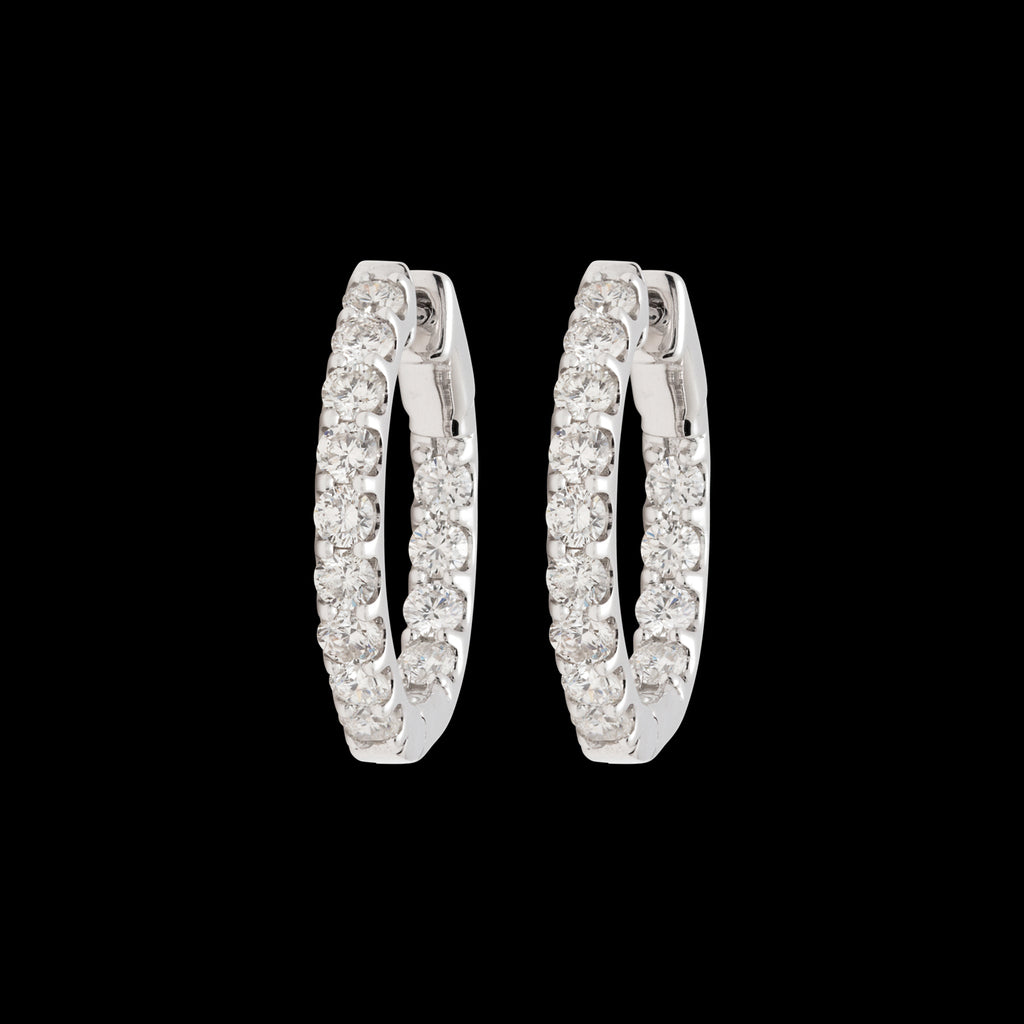 Inside/Out 2.00 Carat Diamond Hoop Earrings