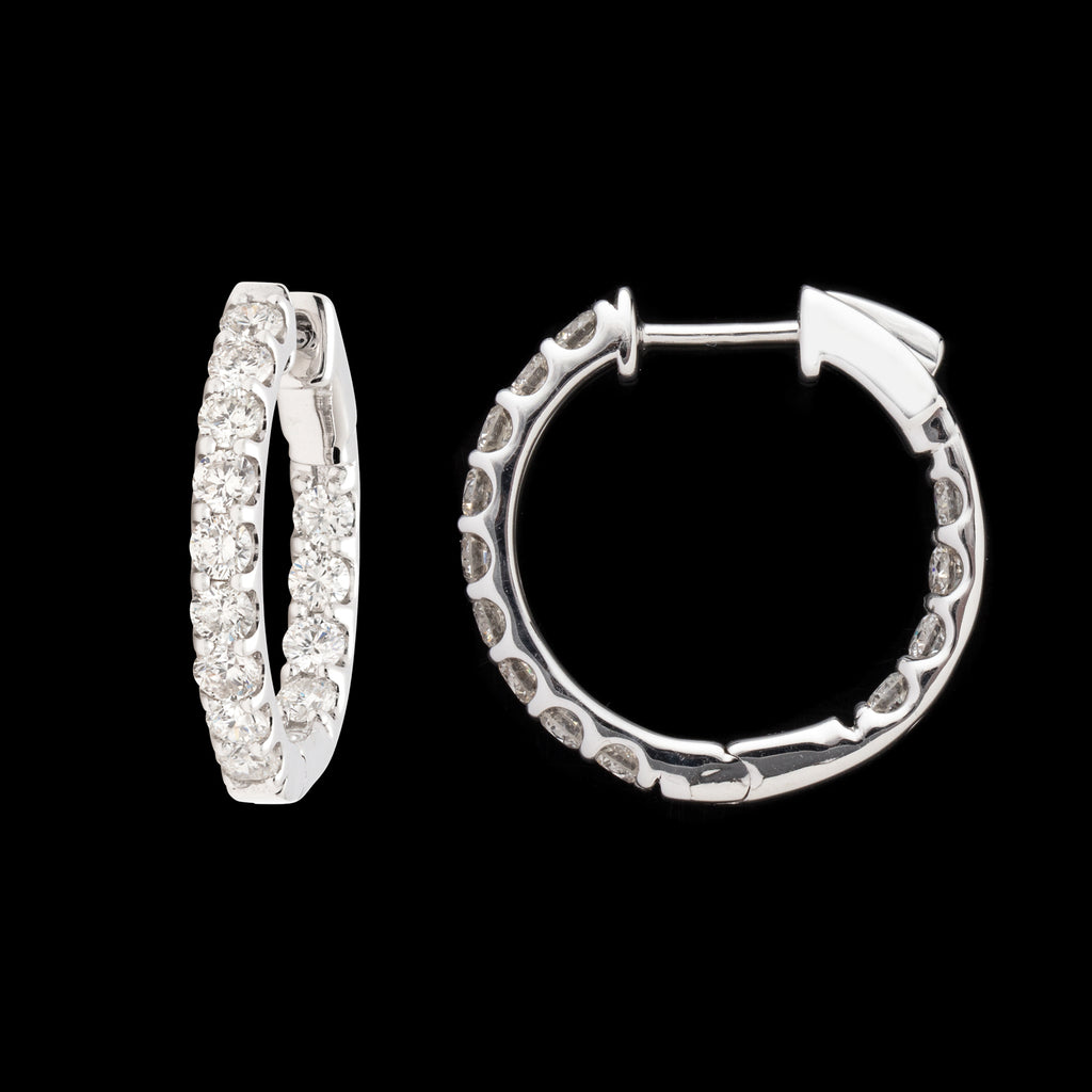 Inside/Out 2.00 Carat Diamond Hoop Earrings