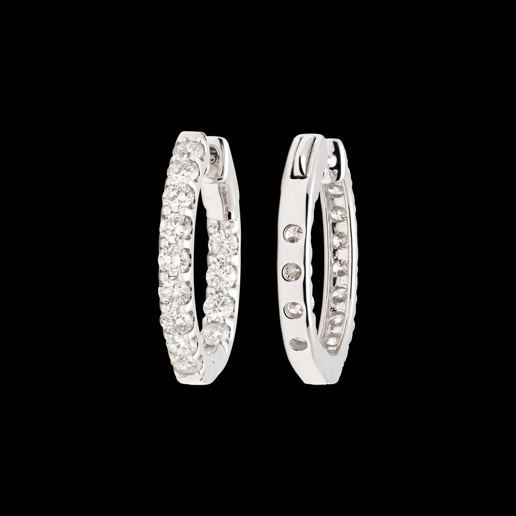 Inside/Out 2.00 Carat Diamond Hoop Earrings