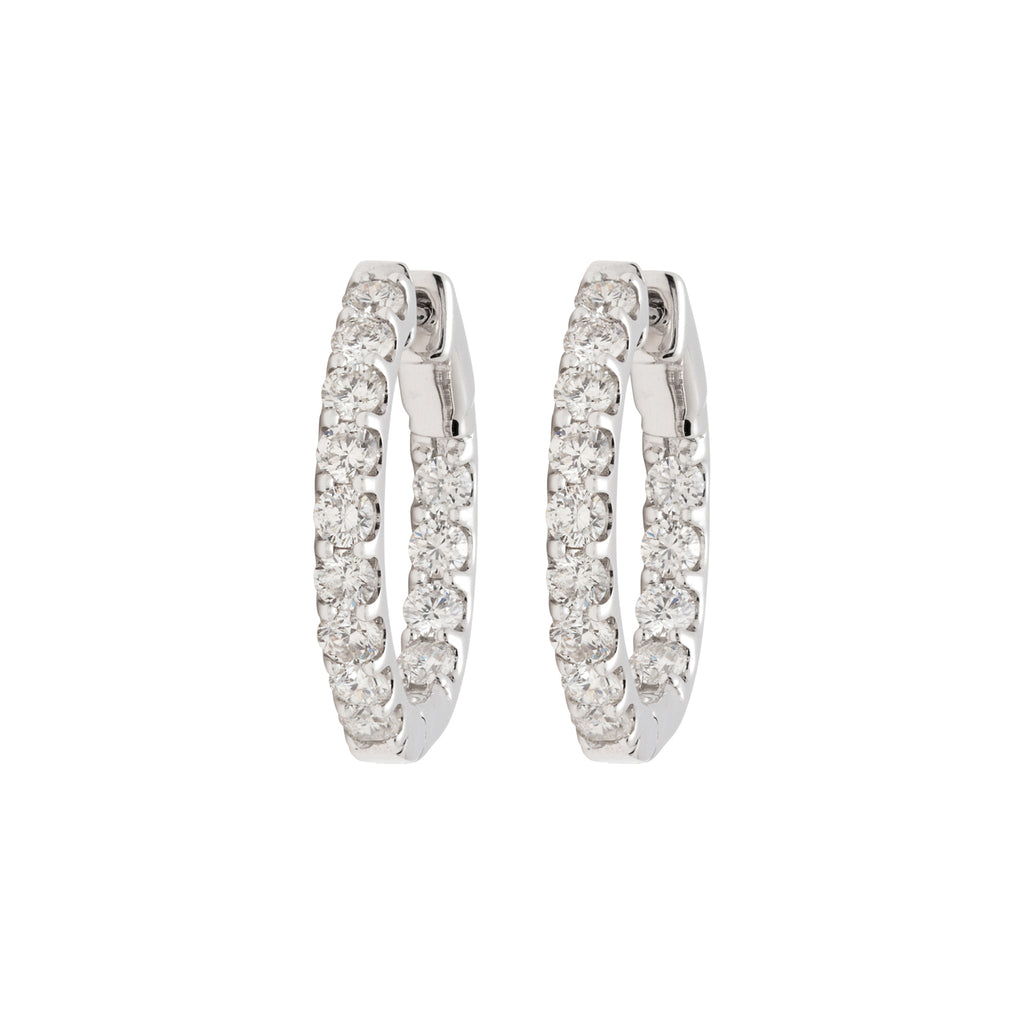 Inside/Out 2.00 Carat Diamond Hoop Earrings
