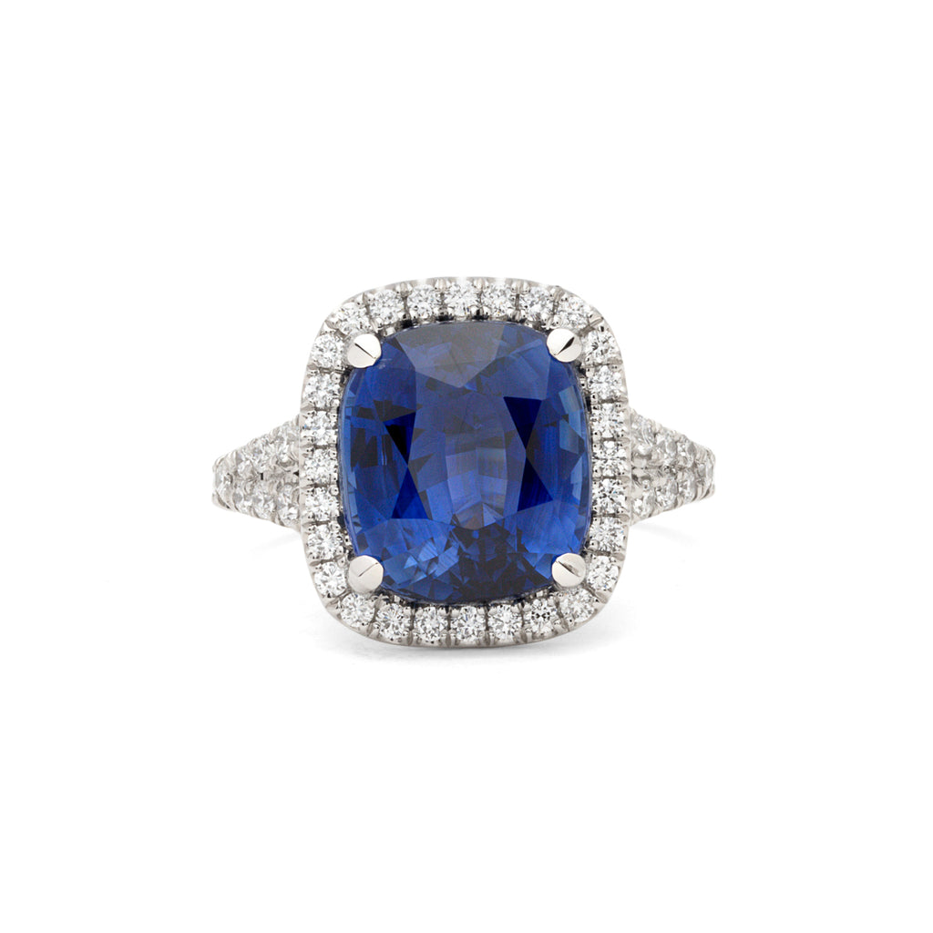 Spectacular GIA 7.06-cts. Unheated Natural Sapphire Diamond Ring