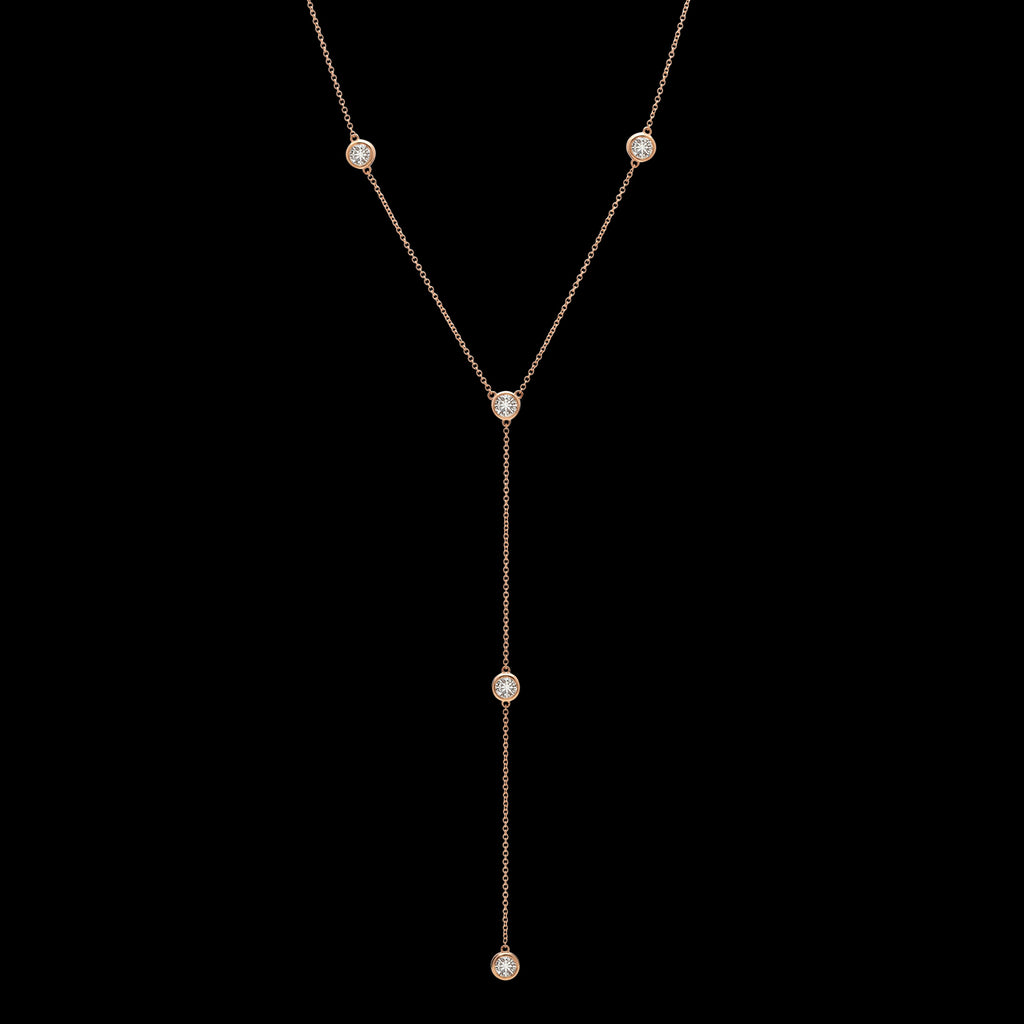 Diamond & Rose Gold Drop Necklace
