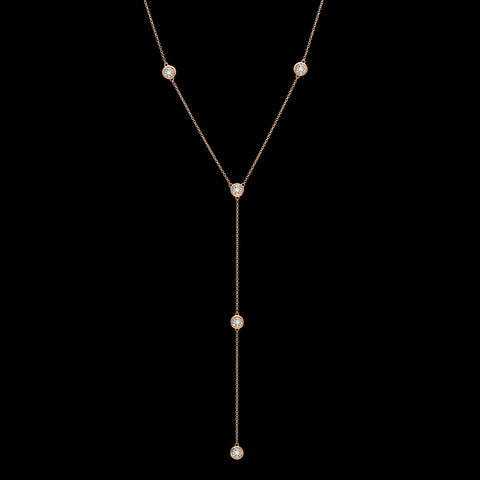 Diamond & Rose Gold Drop Necklace