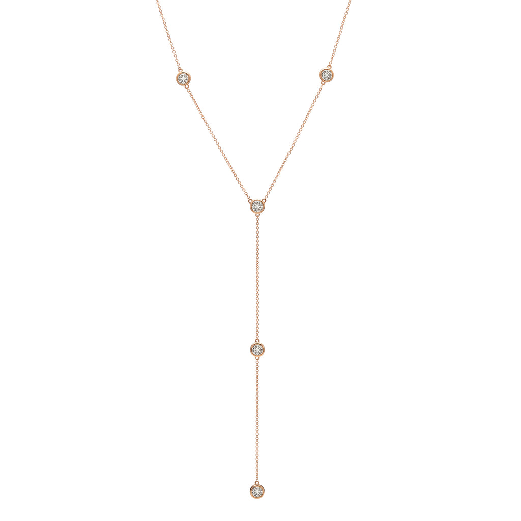 Diamond & Rose Gold Drop Necklace