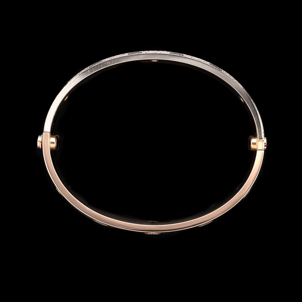 Cartier Diamond Rose & White Gold Double Love Bracelet
