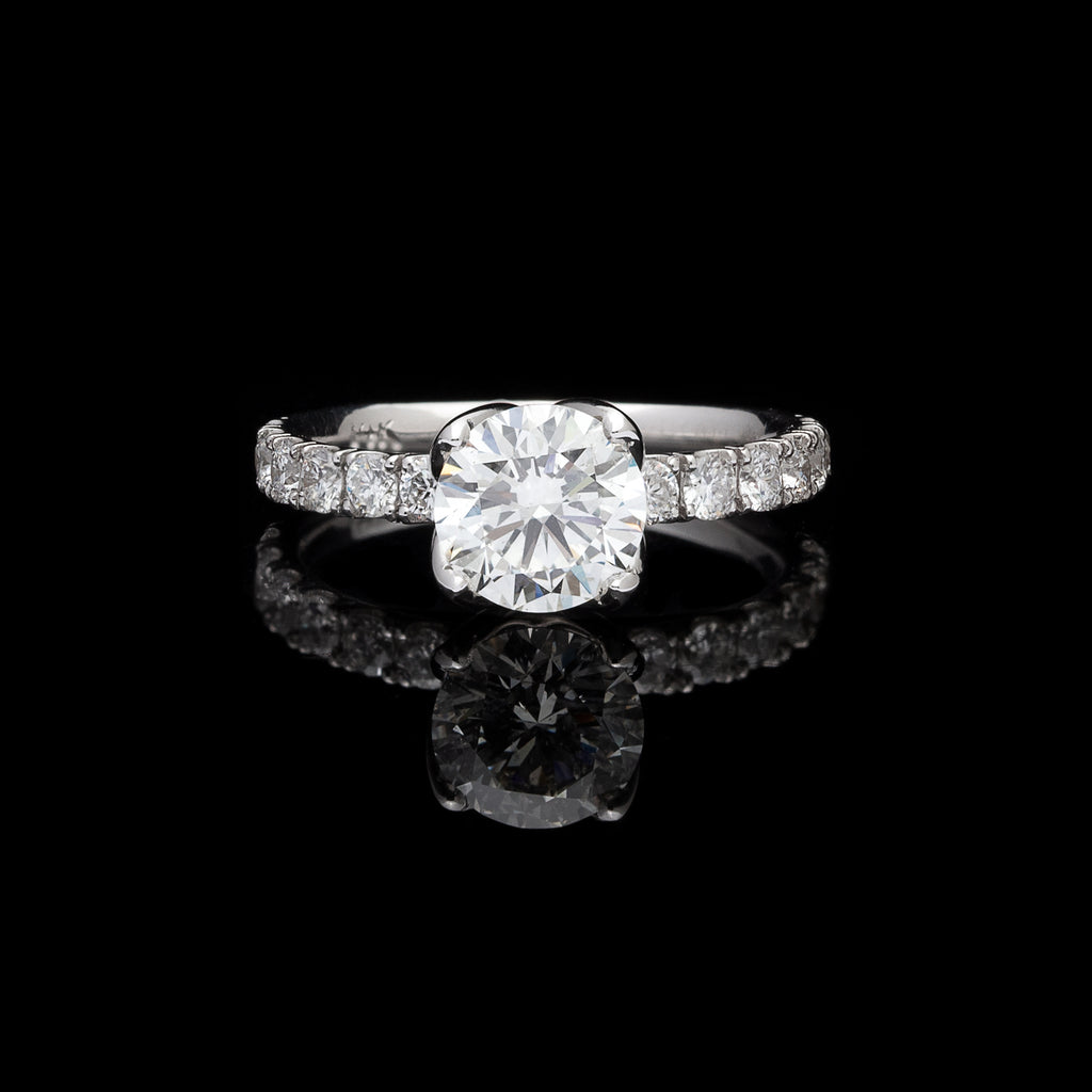 GIA 1.32-ct. J/SI2 Diamond & White Gold Engagement Ring