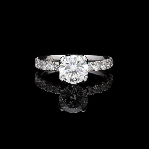 GIA 1.32-ct. J/SI2 Diamond & White Gold Engagement Ring