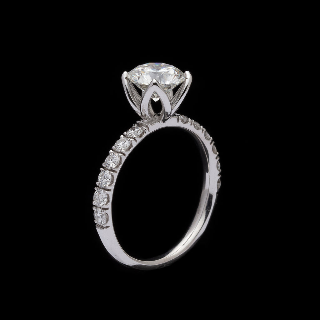GIA 1.32-ct. J/SI2 Diamond & White Gold Engagement Ring