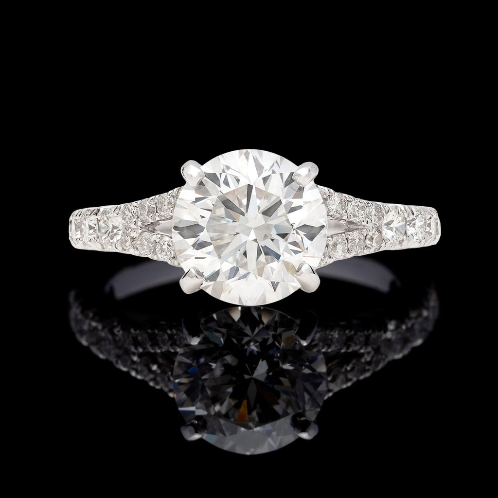 GIA 2.11 carat F/SI1 Round Brilliant Cut Diamond Engagement Ring