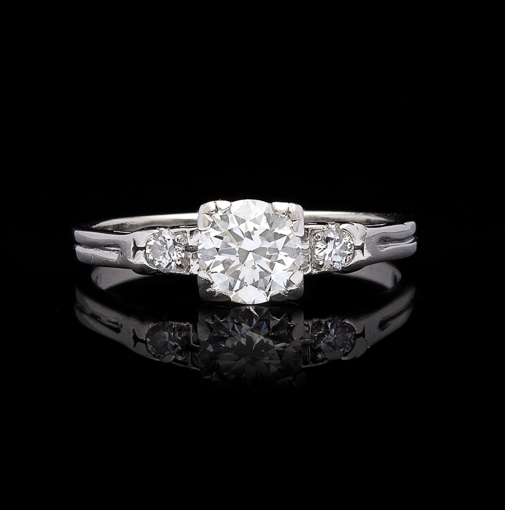 Estate Diamond Platinum Engagement Ring