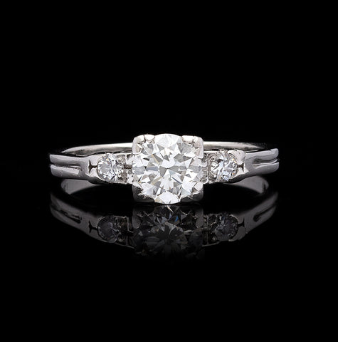 Estate Diamond Platinum Engagement Ring