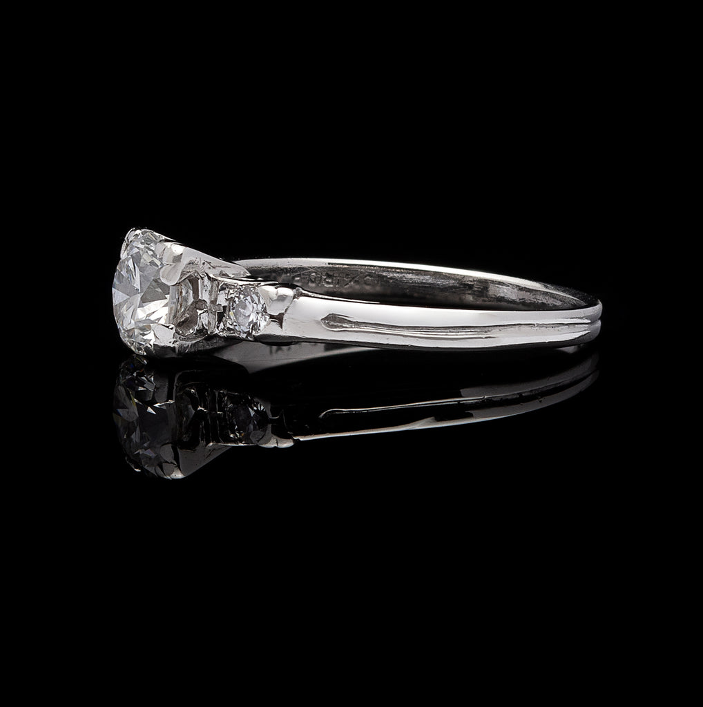Estate Diamond Platinum Engagement Ring