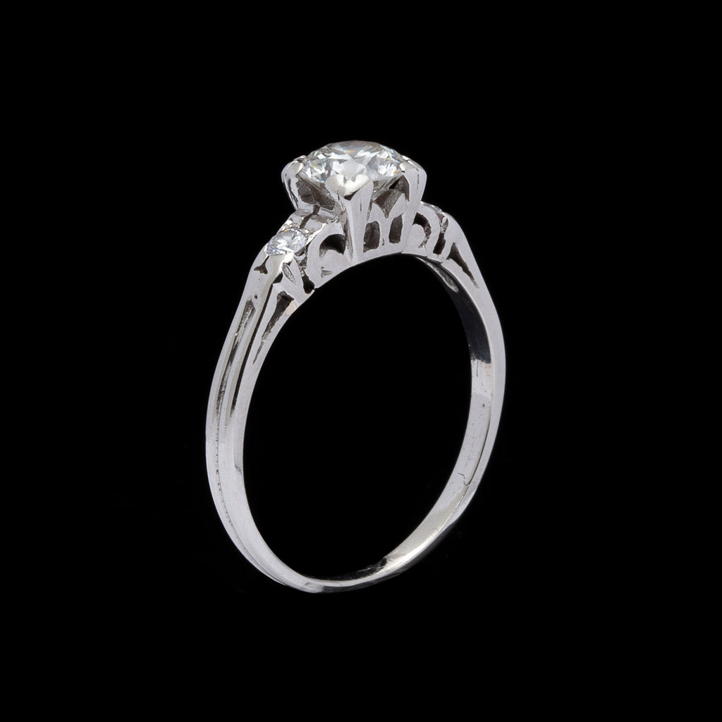 Estate Diamond Platinum Engagement Ring