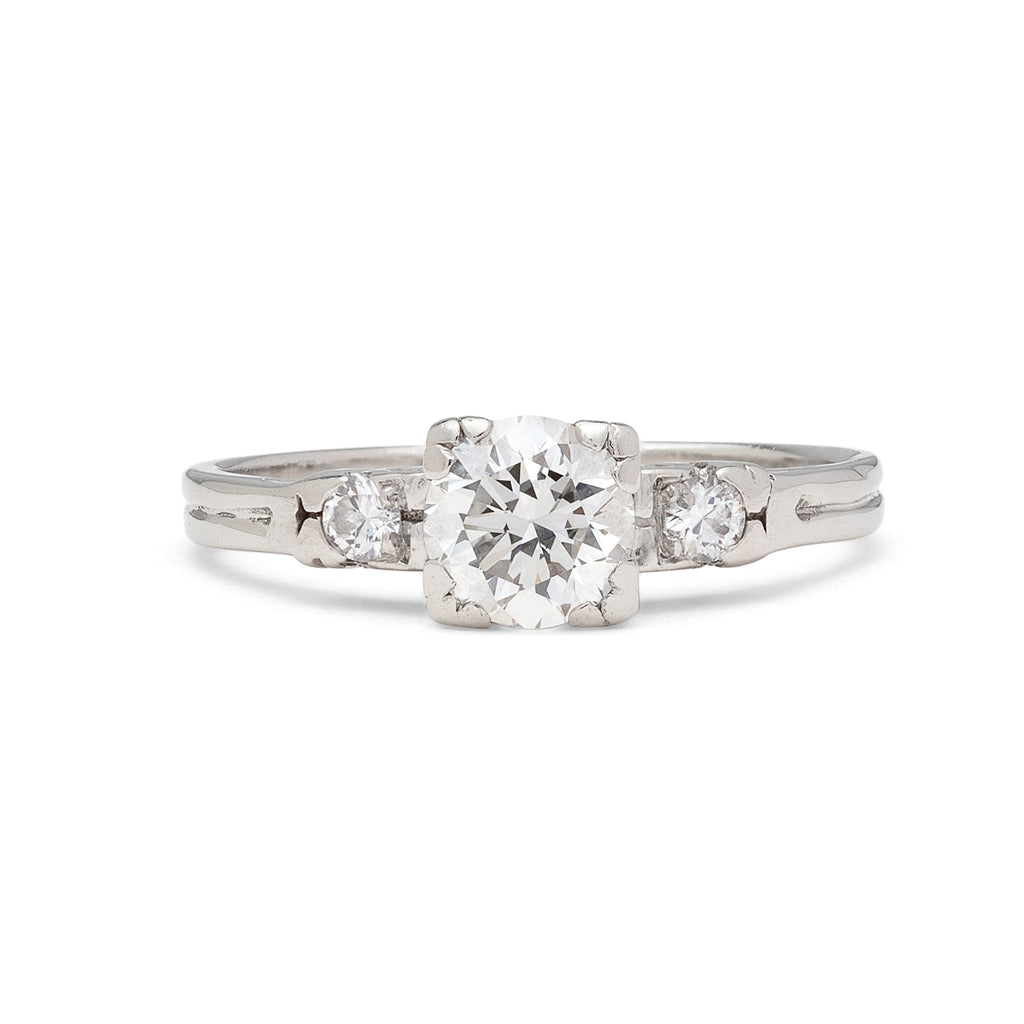 Estate Diamond Platinum Engagement Ring