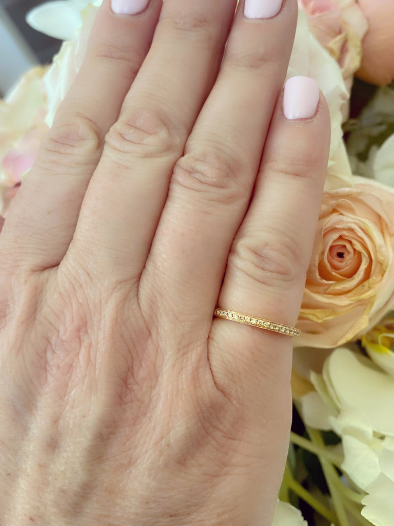 Diamond & Rose Gold Wedding Band