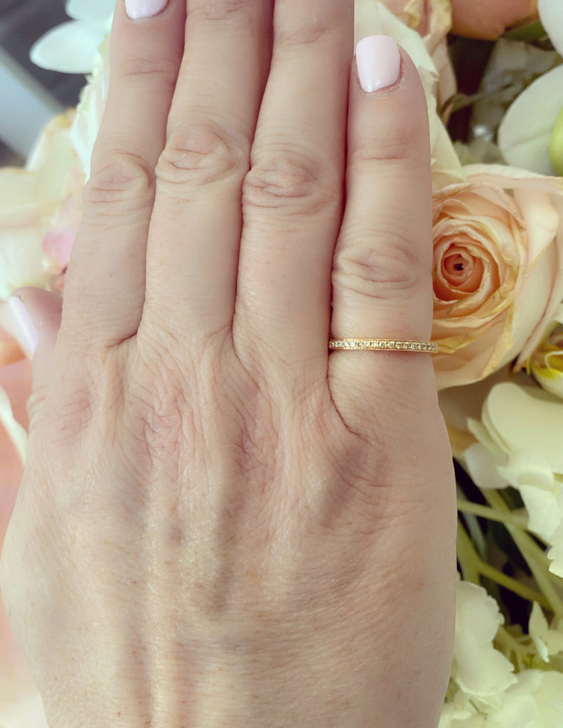 Diamond & Rose Gold Wedding Band