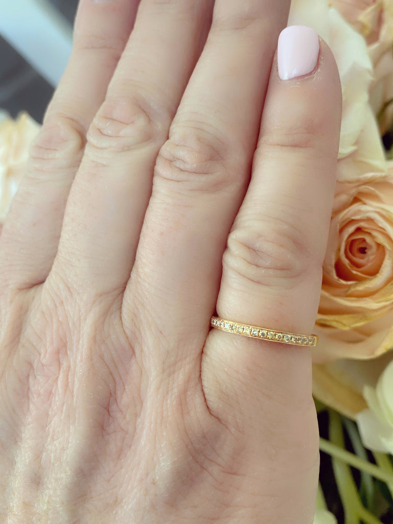 Diamond & Rose Gold Wedding Band