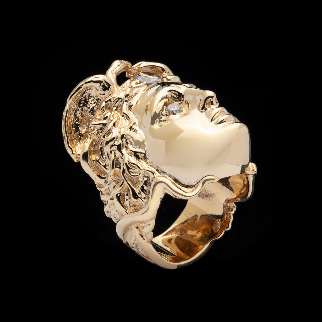 Diamond and Gold Medusa Ring