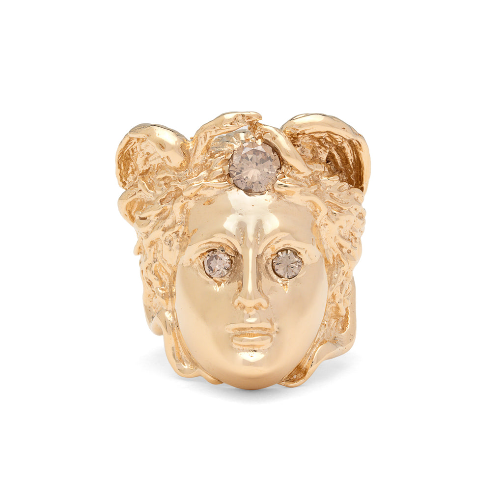 Diamond and Gold Medusa Ring