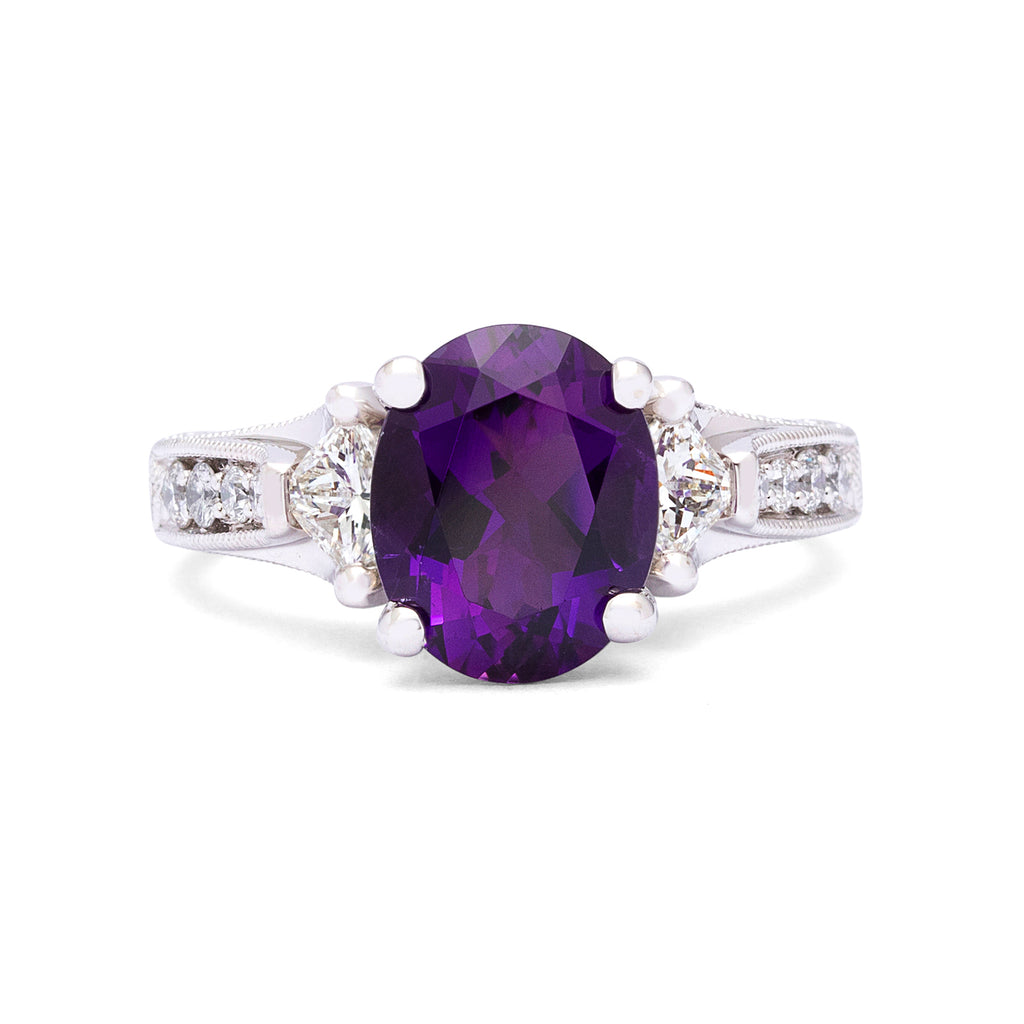 2.43ct Amethyst & Diamond Platinum Ring