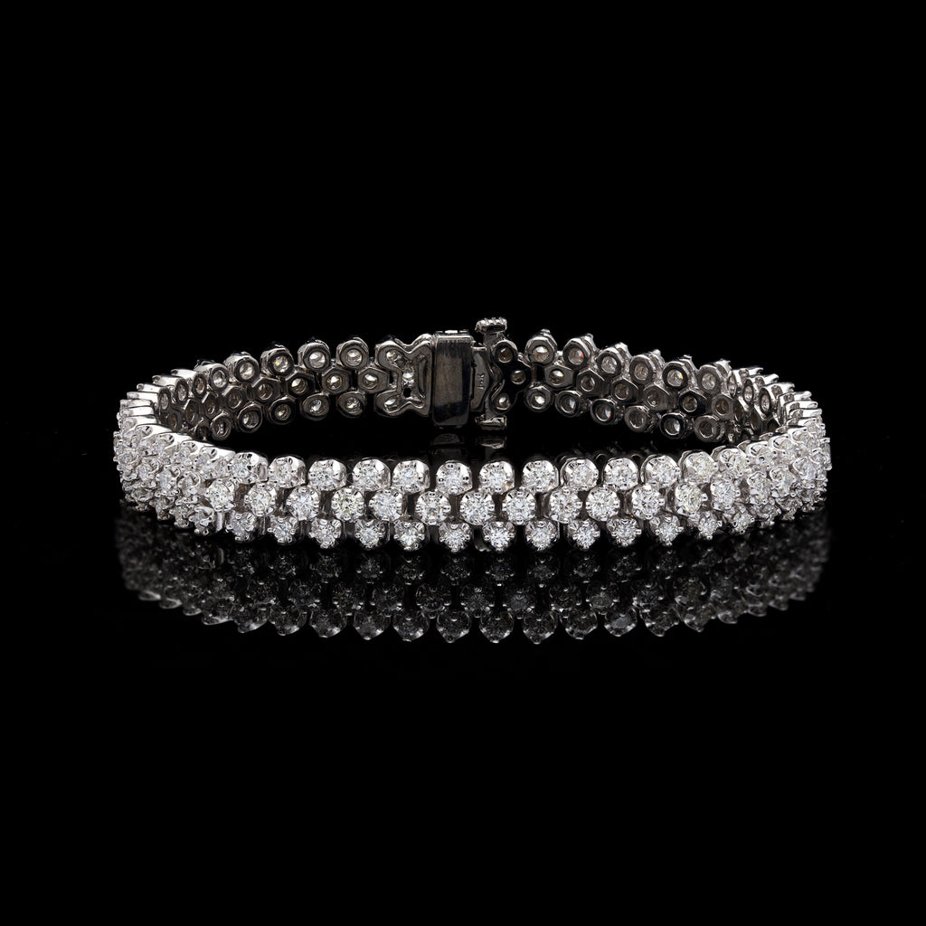 Diamond & White Gold Flexible Strap Bracelet