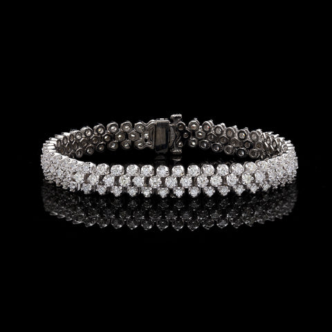 Diamond & White Gold Flexible Strap Bracelet